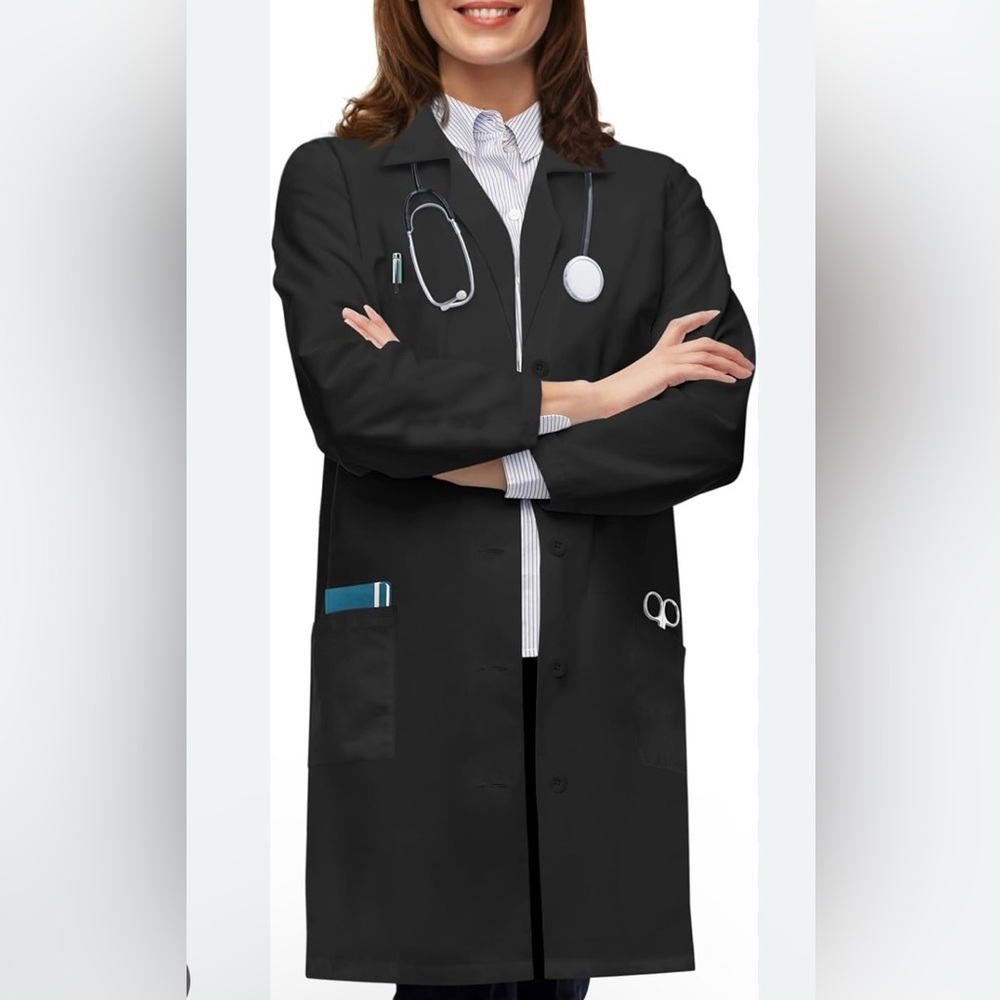NY Threads Women's Black Lab Coat XS NWT